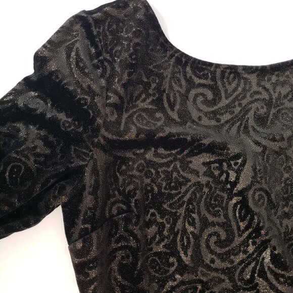 Cache Black Metallic Velvet Burnout Tunic Top Whimsigoth Grunge Womens M NWT - Picture 6 of 12